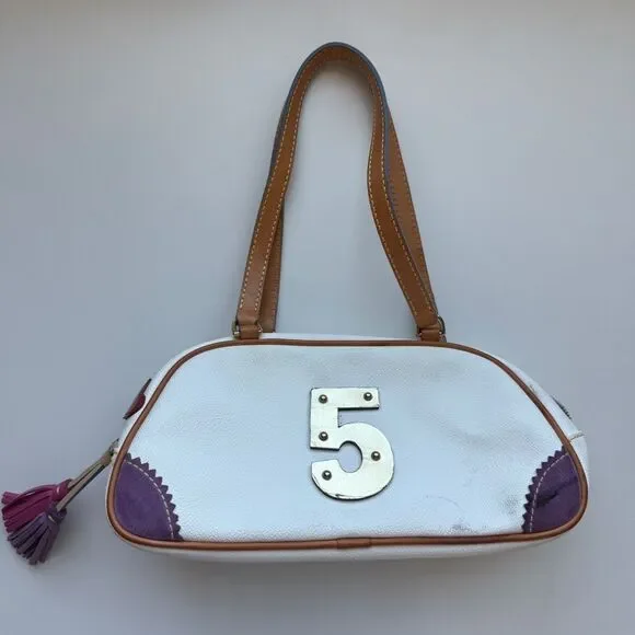 Dooney & Bourke Alphabet Charm Letter Bag Lindsay Lohan Y2K, White Leather - Picture 4 of 8